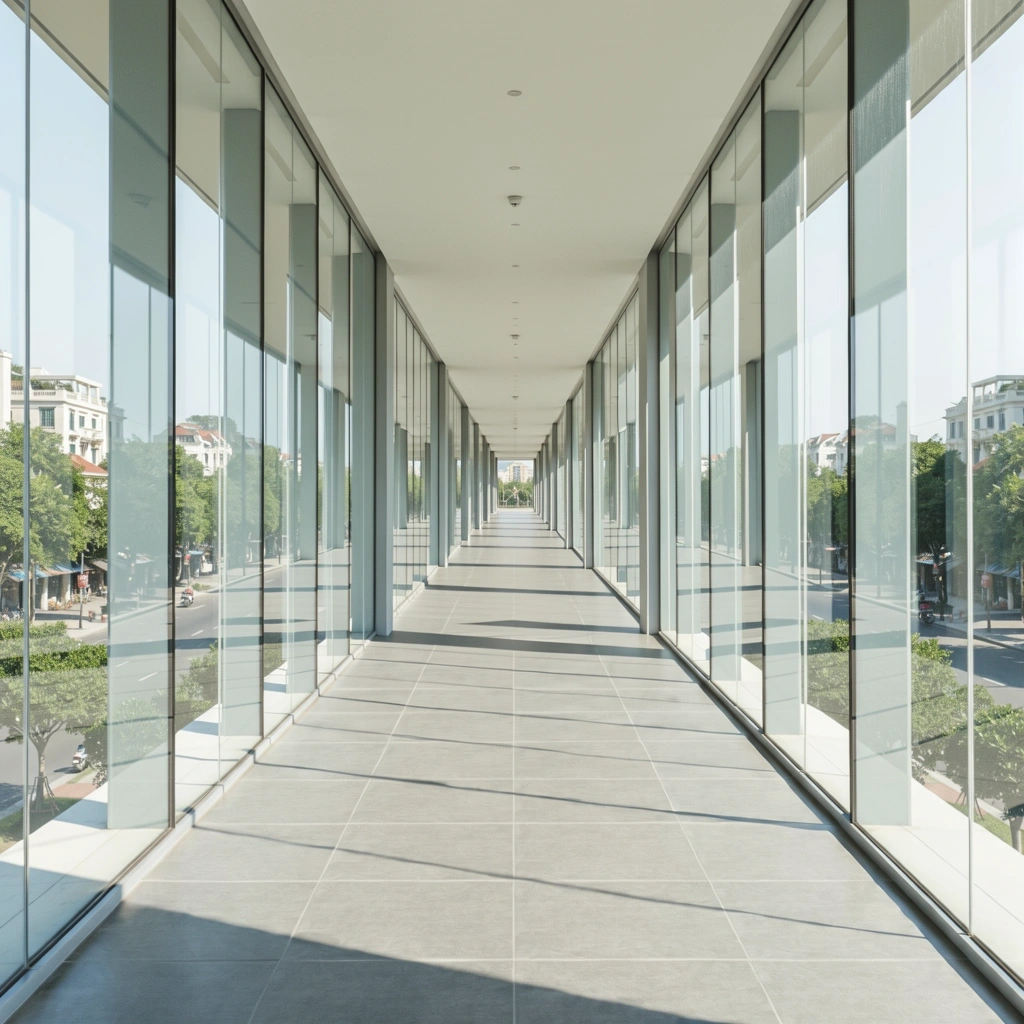 Empty corridor representing missing data path